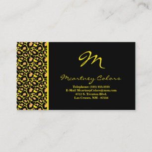 100 Yellow Cheetah Print Business Card