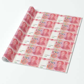 100 Yuan Chinese Money Wrapping Paper