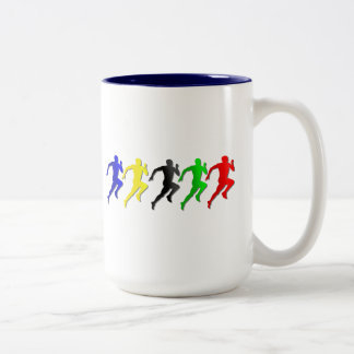 100m 200m 400m 800m Runners Running Run Two-Tone Coffee Mug