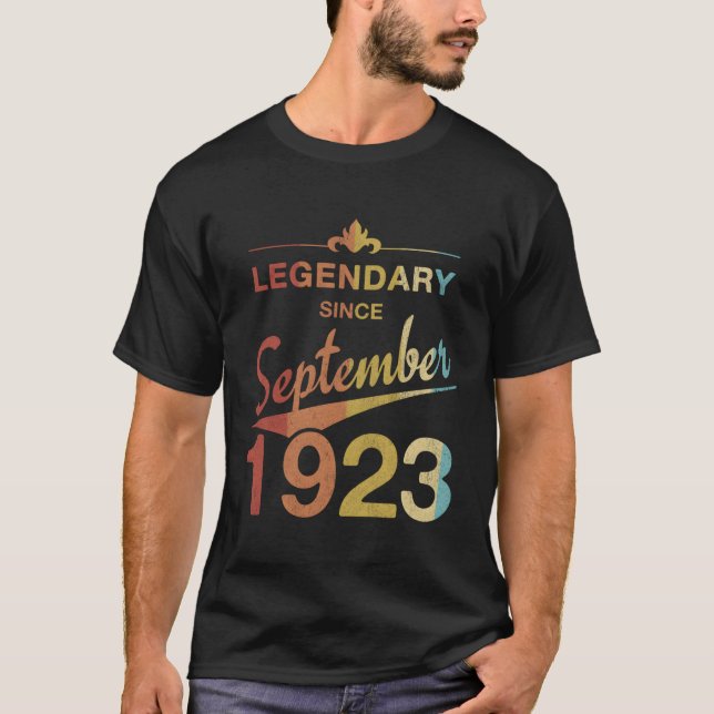 100Th 100 Born In September 1923 T-Shirt (Front)