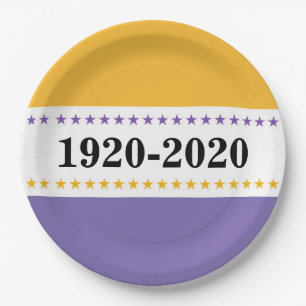 100th Anniversary 19th Amendment Victory Flag Vote Paper Plate