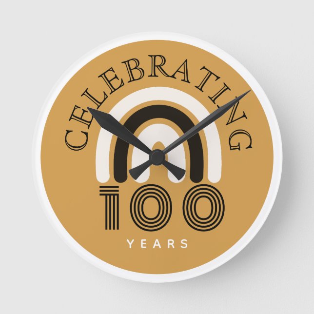 100th Anniversary Modern Design Round Clock (Front)