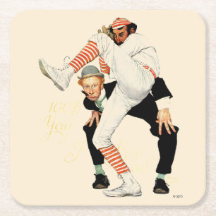 100th Anniversary of Baseball Square Paper Coaster