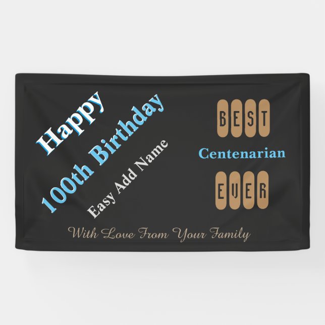 100th Birthday Age Appropriate Banner (Horizontal)