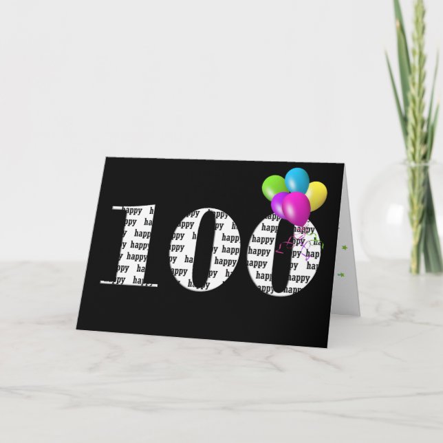 100th birthday balloon bouquet card (Front)
