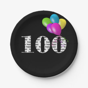 100th birthday balloon bouquet paper plate