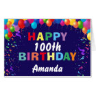 100th Birthday Balloon Navy Blue Extra Large Jumbo