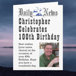 100th Birthday - Birthday Card to Personalise