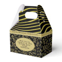 100th Birthday Black/Gold Number Pattern