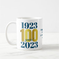 100th Birthday Blue Gold Coffee Mug