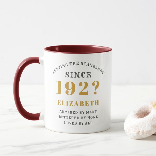 100th Birthday Born 1920's Grandmother Template Mug (With Donut)