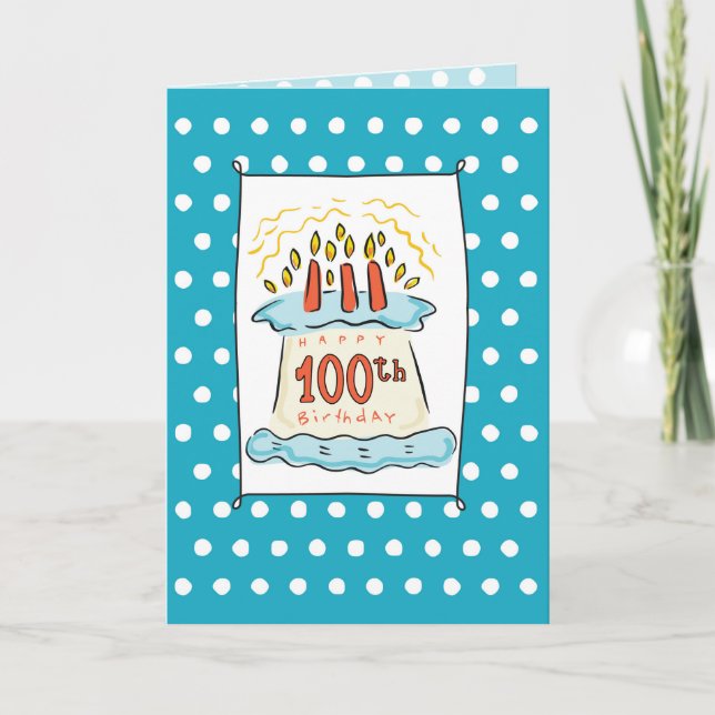 100th Birthday Cake Card (Front)