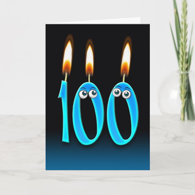 100th Birthday Candles Card (Front)