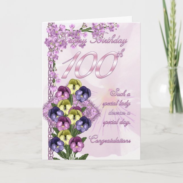 100th Birthday Card For A Special Lady (Front)