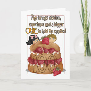 100th Birthday Card - Humour - Cake