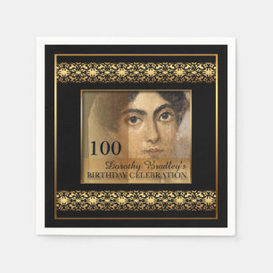 100th Birthday Celebration Photo Paper Napkins