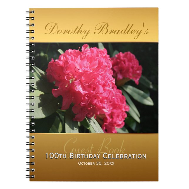 100th Birthday Celebration Rhododendron Guest Book (Front)