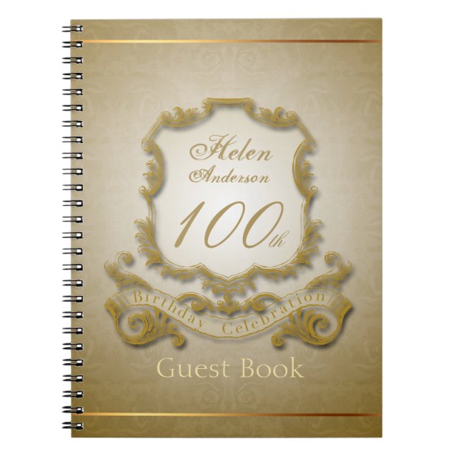 100th Birthday Celebration Vintage Frame Notebook (Front)