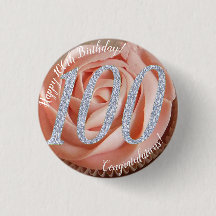 100th Birthday Cupcake 3 Cm Round Badge