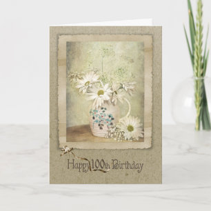 100th Birthday Daisy Bouquet Card