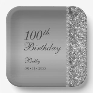 100th Birthday Elegant Paper Plate