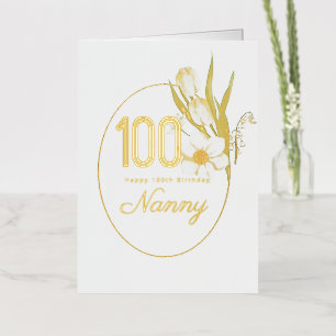 100th Birthday Floral Birthday Card