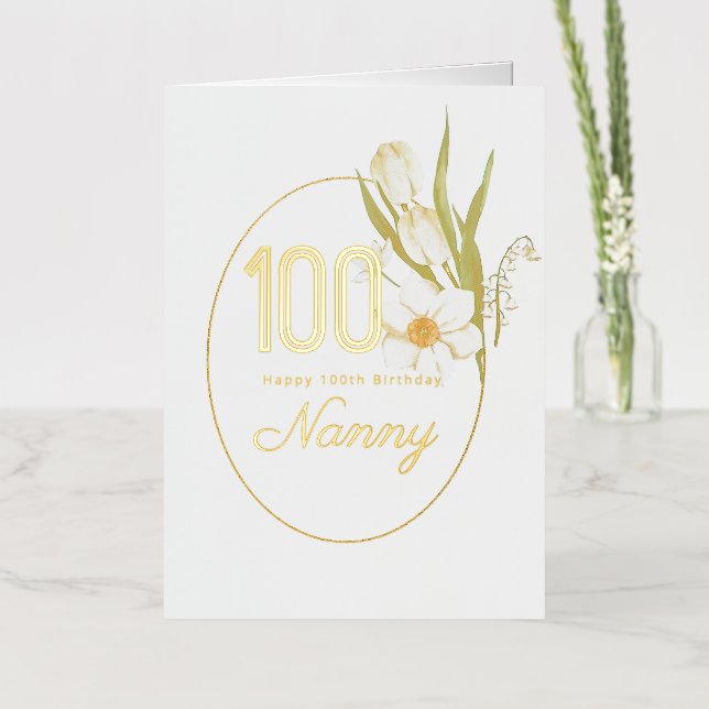 100th Birthday | Floral Birthday Card (Flower)