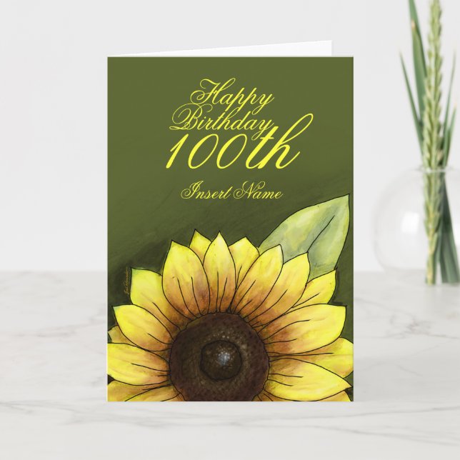 100th Birthday Floral Card (Front)
