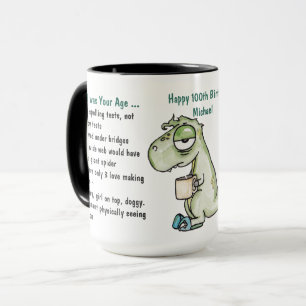 100th Birthday Funny Getting Older Gift EDIT AGE   Mug