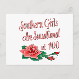 100th Birthday Gifts for Southern Girls Postcard