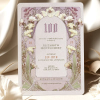 100th Birthday Invitation Art Nouveau by Mucha