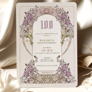 100th Birthday Invitation Art Nouveau W. Morris