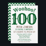 100th Birthday Invitation Mens Green Brown<br><div class="desc">A funny and striking 100th birthday invitation for a husband,  friend,  father or grandad.</div>