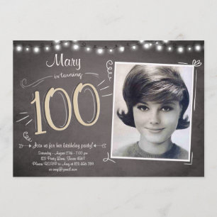 100th Birthday Invitation Vintage Hundred Birthday