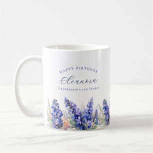 100th Birthday July Birth Flower Gift Custom Coffee Mug