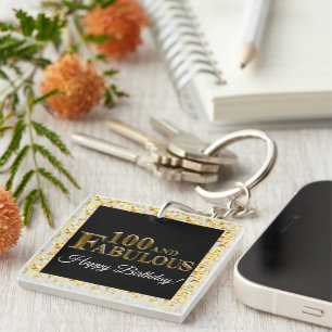 100th Birthday  Key Ring
