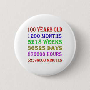 100th  Birthday Milestones 6 Cm Round Badge