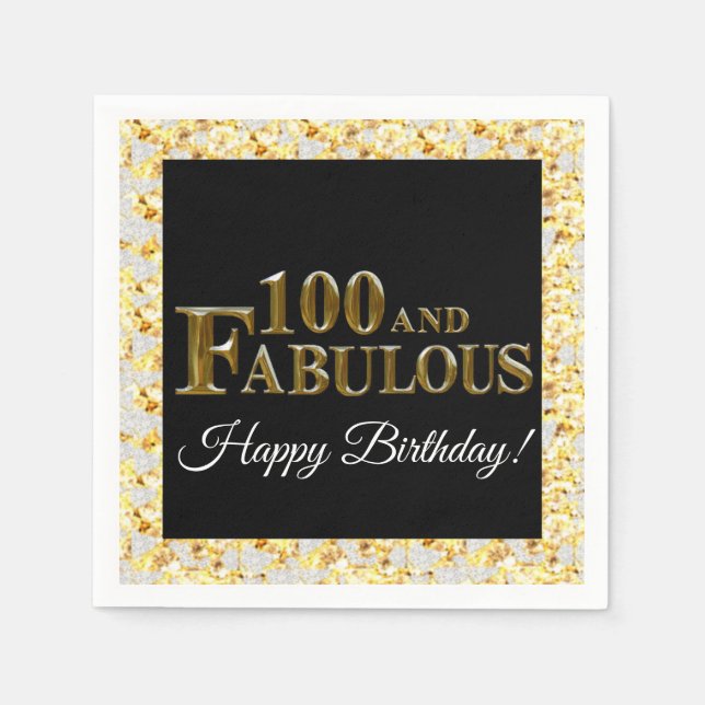 100th Birthday  Napkin (Front)
