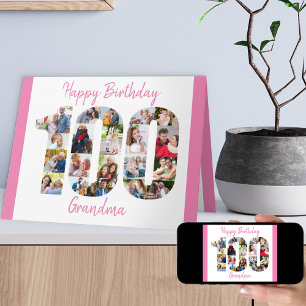 100th Birthday Number 100 Cutout Photo COllage Card