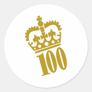 100th Birthday - Number – Hundred Classic Round Sticker