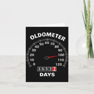 100th birthday oldometer zero to 100 years car card
