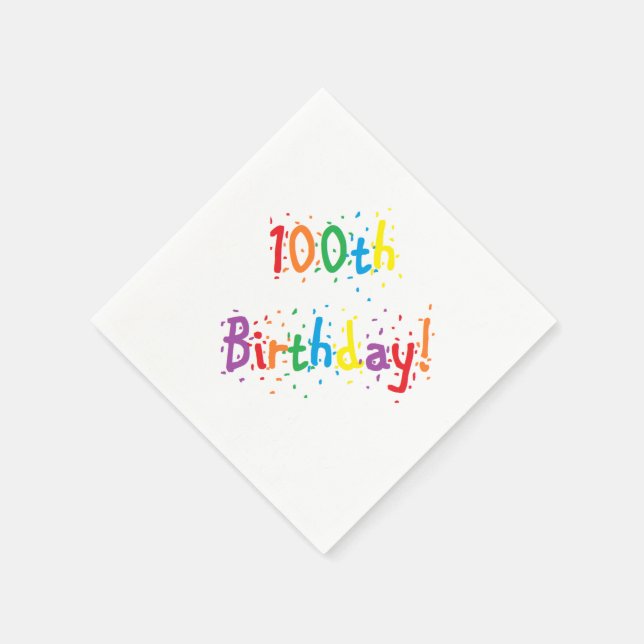 "100th Birthday!" Paper Napkins (Corner)