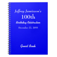 100th Birthday Party Blue Name spiral Guest