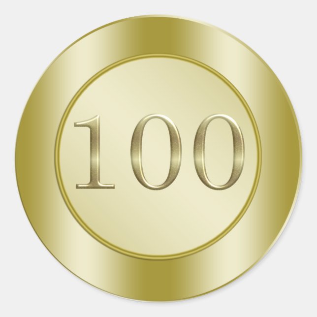 100th Birthday Party Classic Round Sticker (Front)