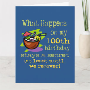 100th Birthday Party Gifts. What happens on my 100 Card
