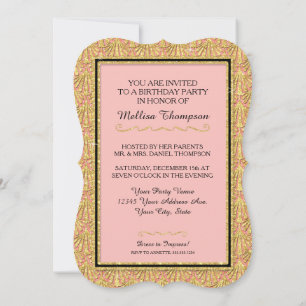 100th Birthday Party Glam Great Gatsby Style Invitation