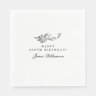 100th Birthday Party Golf Theme Editable Napkin