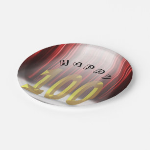 100th birthday party in spotlight paper plate