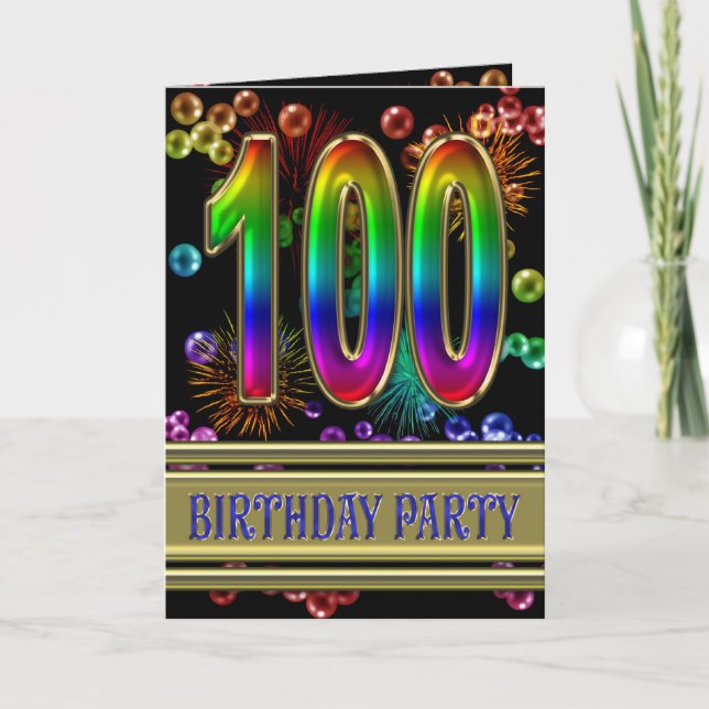 100th Birthday party Invitation (Front)