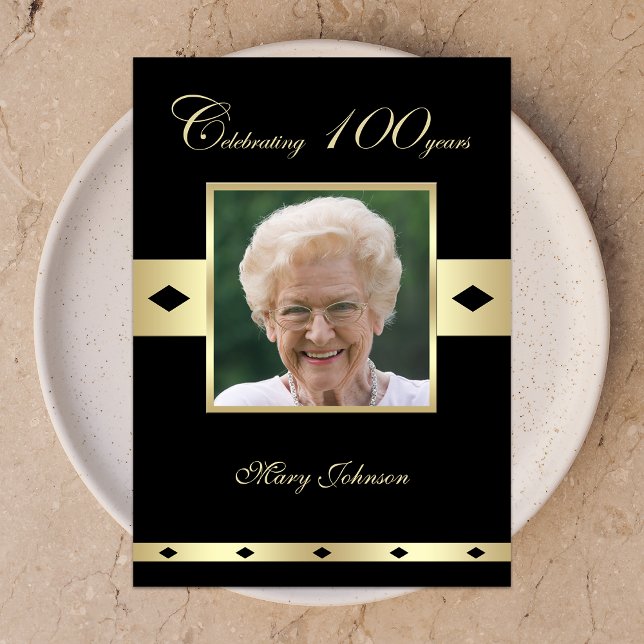 100th Birthday Party Invitation Photo 100th (Creator Uploaded)